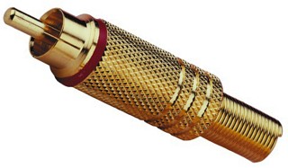 Fiches m�les et femelles: RCA, Fiche RCA m�le T-708G/RT