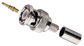 Fiches m�les et femelles: BNC, Fiche BNC m�le � sertir, 75   UG-88/UCR