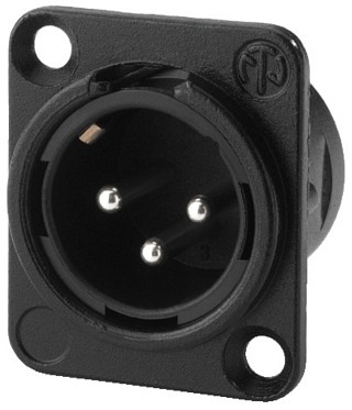 Fiches m�les et femelles: XLR, Fiches XLR ch�ssis 3 p�les NEUTRIK NC-3MDL1BAG