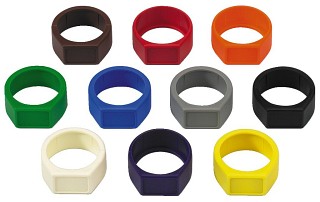 Fiches m�les et femelles: XLR, Anneaux de rep�rage XCR-10SET