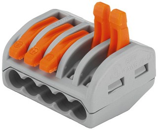 Tension secteur: Fiche et prise d'alimentation, Barrette de connexion de marque WAGO CC-135