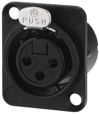 Fiches m�les et femelles: XLR, Fiches XLR ch�ssis 3 p�les NEUTRIK NC-3FDLXBAG