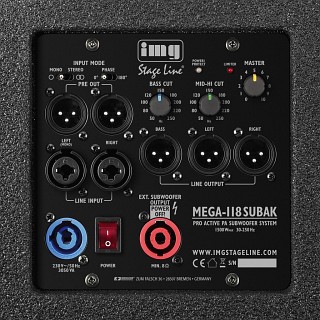 Recintos para megafon�a activos: Subwoofers, Recinto subwoofer activo para megafon�a profesional premium, 1.500 WMAX, 1.000 WRMS, MEGA-118SUBAK