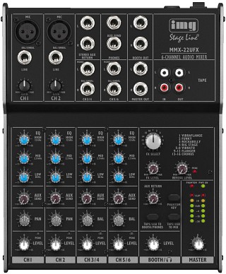 Tables de mixage et lecteurs, Table de mixage audio 4 canaux MMX-22UFX