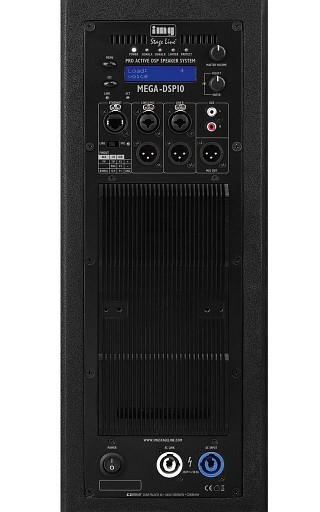 Recintos para megafon�a activos: 10 pulgadas, Recinto DSP activo profesional con amplificador de 2 canales, 600 WRMS, MEGA-DSP10